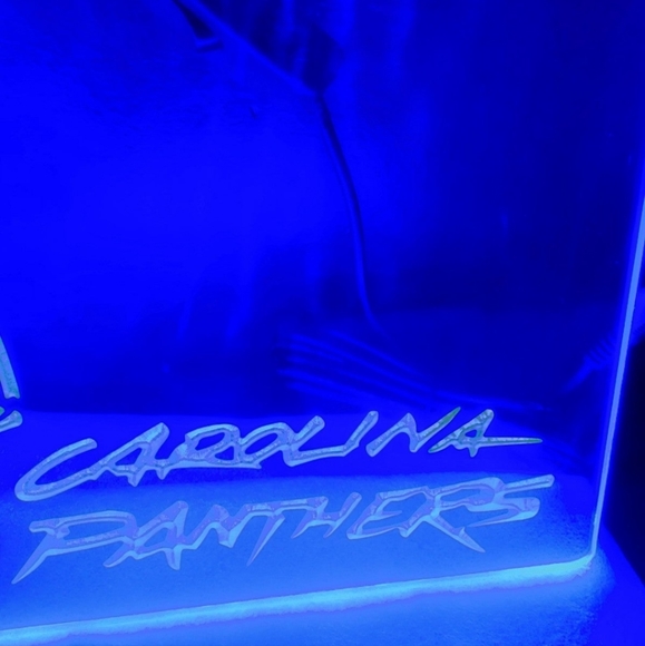 Carolina Panthers Helmet LED Neon Sign 12" × 8" - Picture 2 of 5